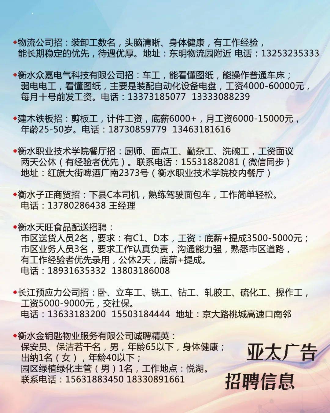 长寿招聘网最新招聘厂区