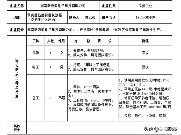 今日岳阳地区最新职位汇总，招聘信息速览